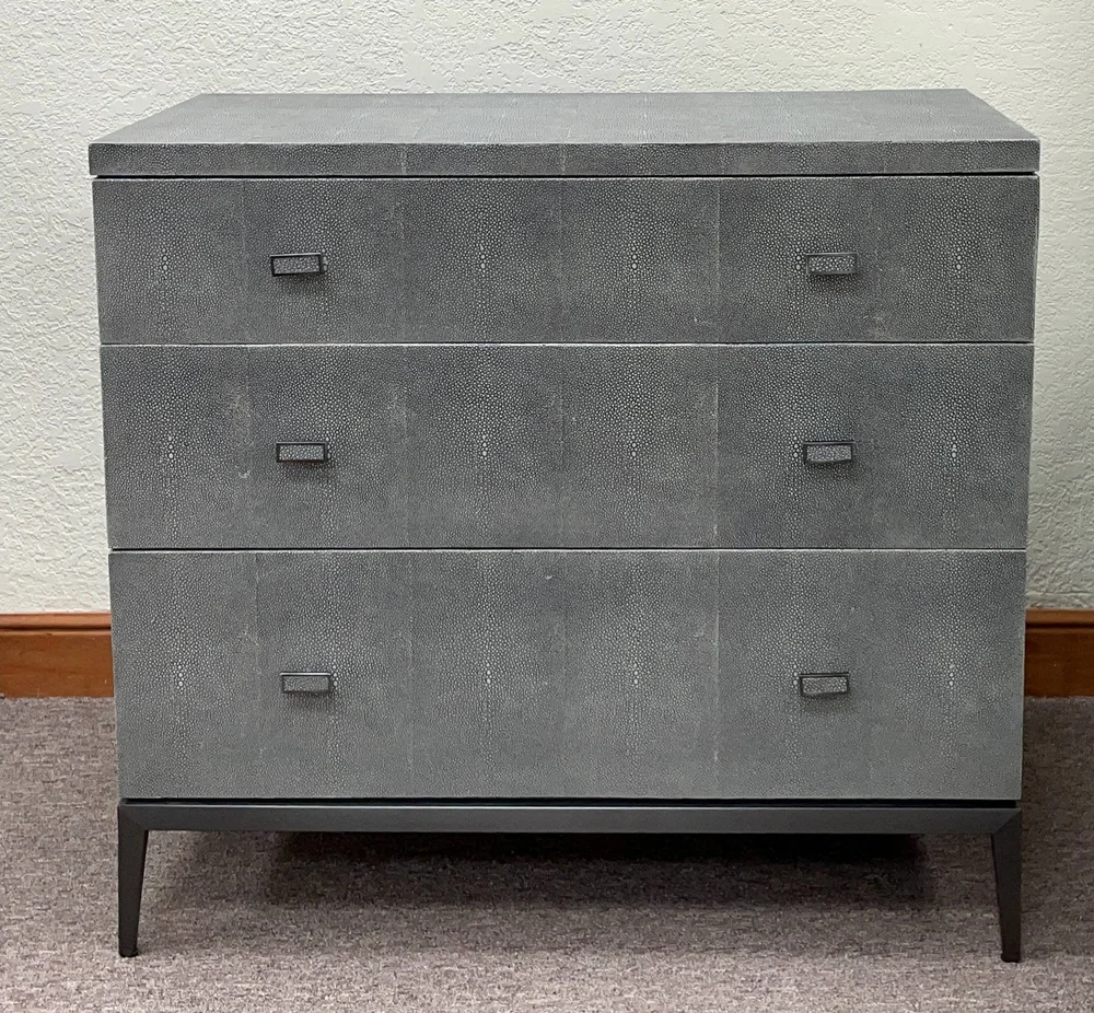 Encore Furniture Gallery-Pair - Mitchell Gold Bob Williams Faux Shagreen  3-Drawer Chests
