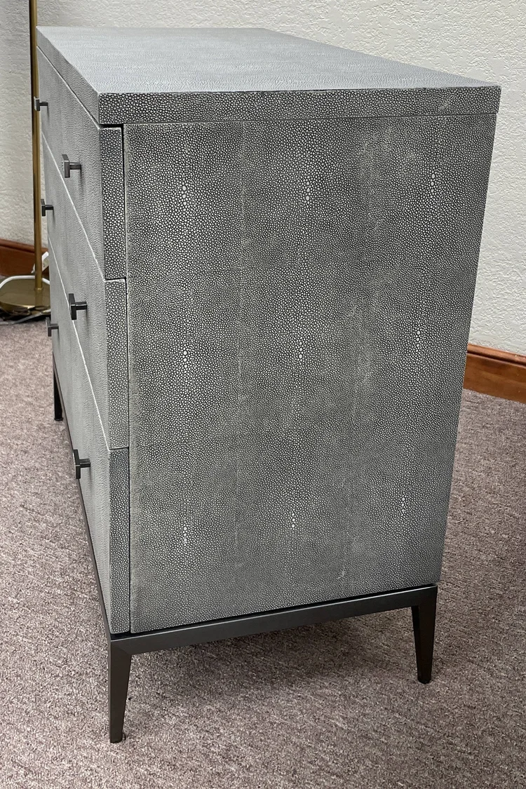 Encore Furniture Gallery-Pair - Mitchell Gold Bob Williams Faux Shagreen 3-Drawer Chests Encore Furniture Gallery-Pair - Mitchell Gold Bob Williams Faux Shagreen 3-Drawer Chests