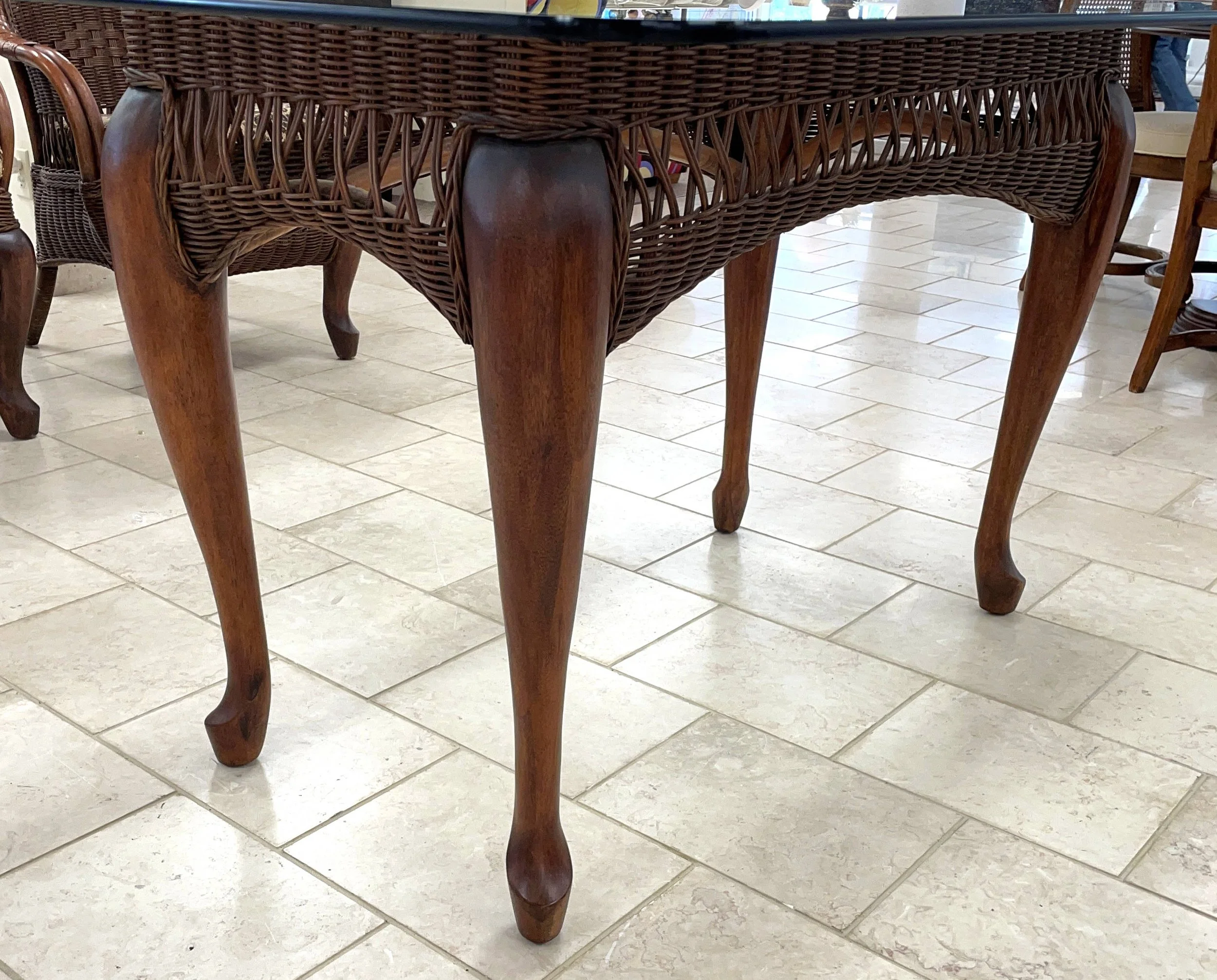 braxton-culler-wicker-rattan-wood-dining-arm-chairs-table-set 02a.jpg