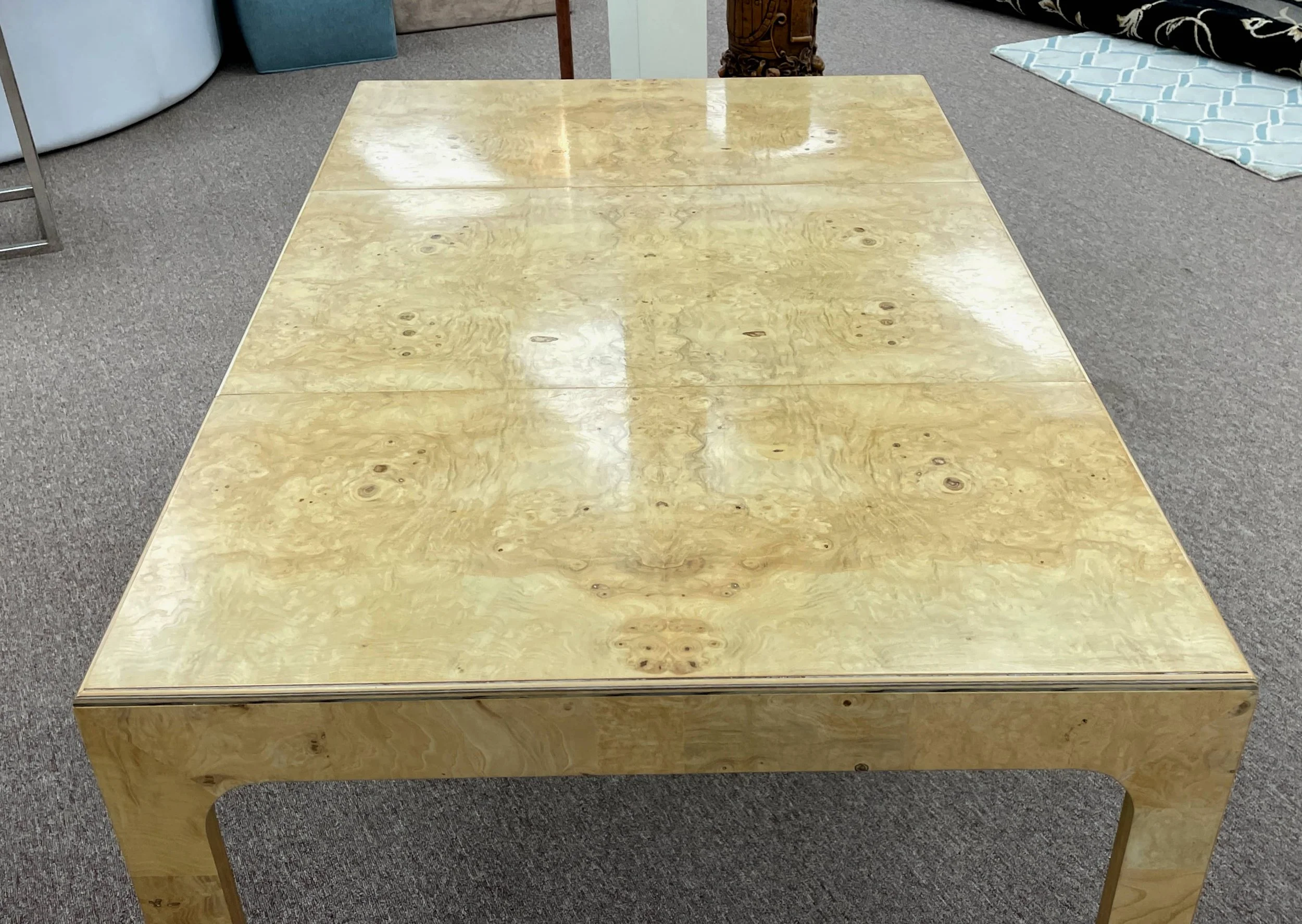 vintage-henredon-light-bookmatched-burl-game-card-table-parsons-table-rectangular-square-table 03c.jpg