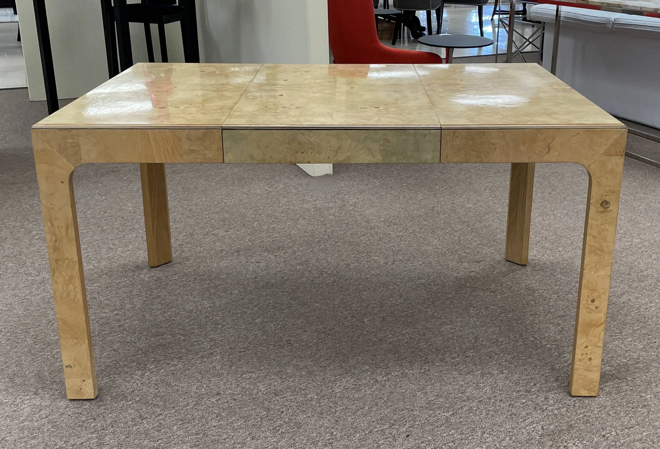 vintage-henredon-light-bookmatched-burl-game-card-table-parsons-table-rectangular-square-table 03a.jpg