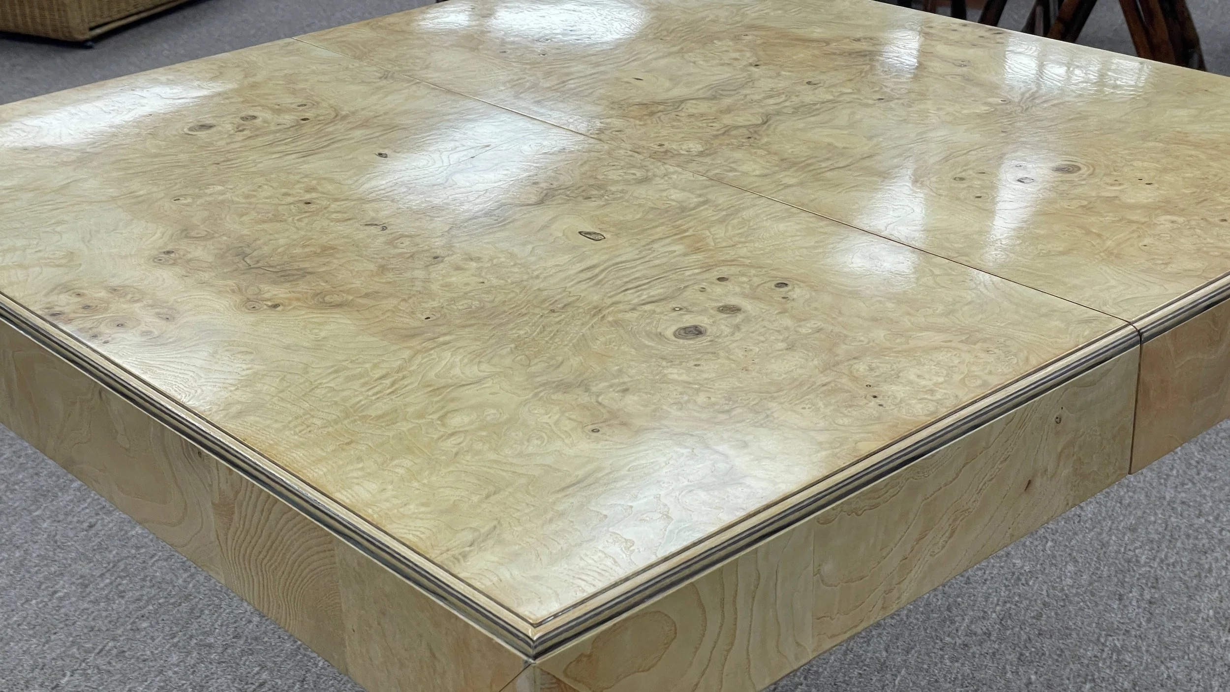 vintage-henredon-light-bookmatched-burl-game-card-table-parsons-table-rectangular-square-table 05.jpg