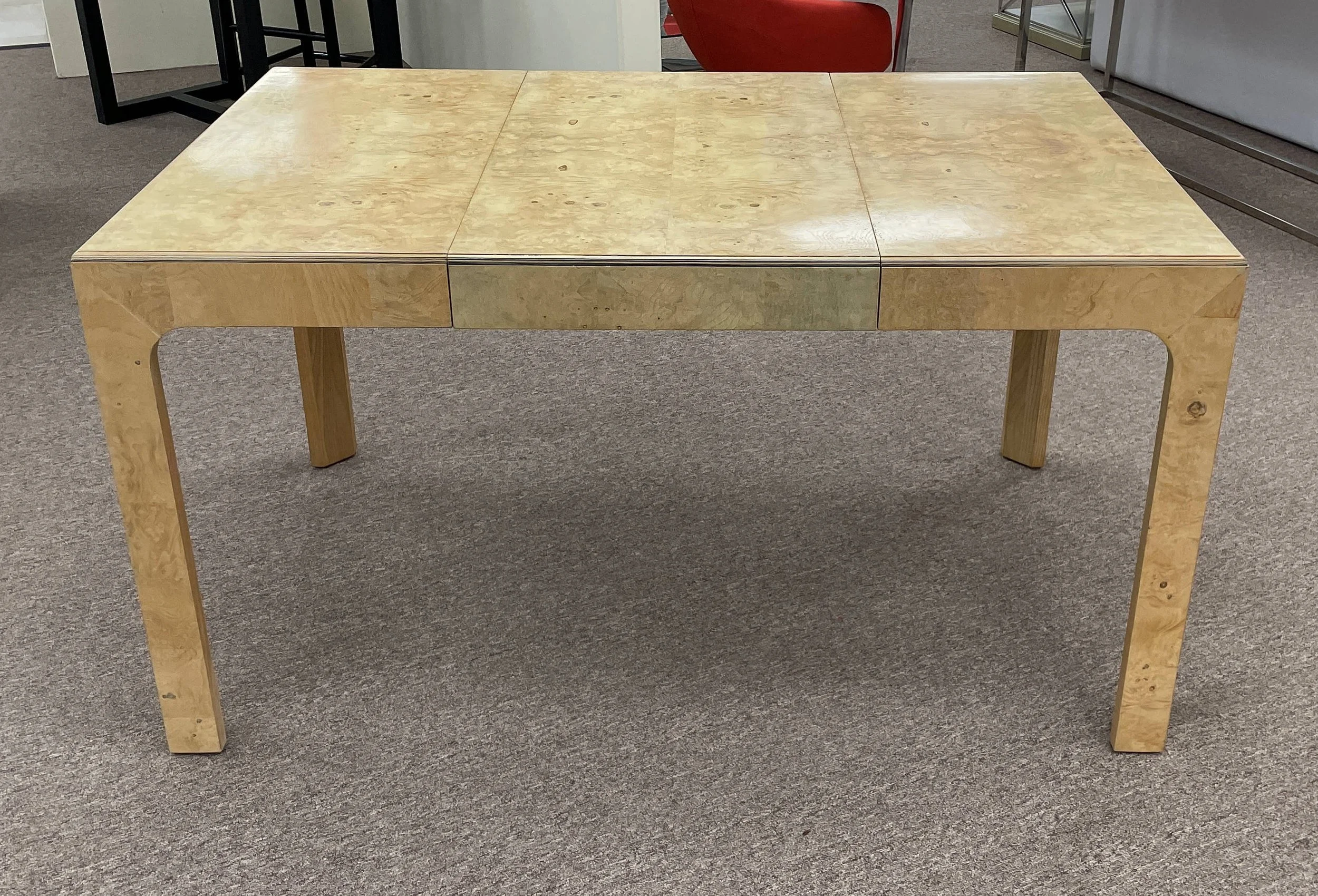 vintage-henredon-light-bookmatched-burl-game-card-table-parsons-table-rectangular-square-table 03b.jpg