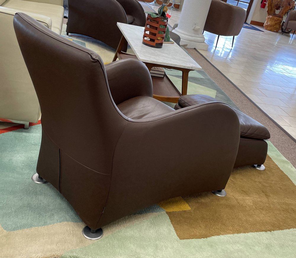 Encore Furniture Gallery-Gerard Van Der Berg Montis Leather Lounge Chair &  Ottoman