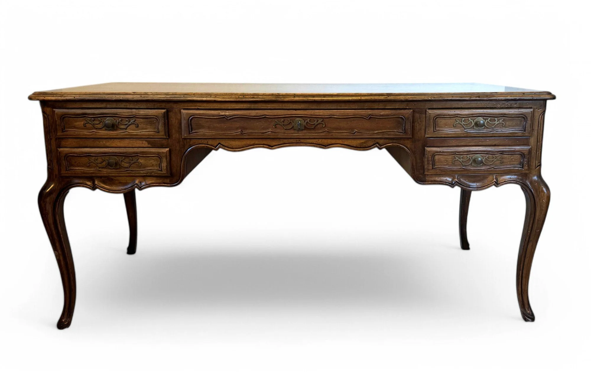 john-widdicomb-vintage-french-counry-parquet-top-writing-table-desk 01a.jpg