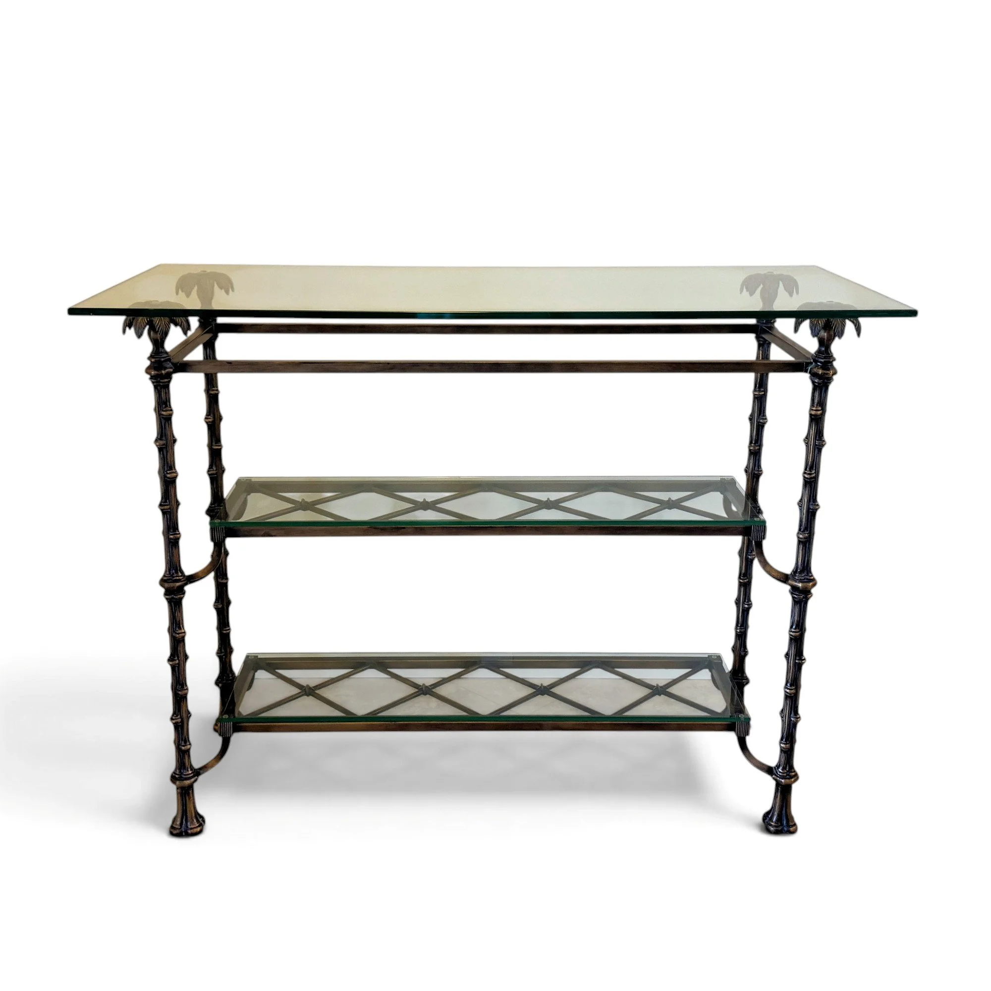 hollywood-regency-bronzed-iron-metal-faux-bamboo-3-tier-console-table-palm-tree-finial-accents-glass-shelves 00-SH.jpg