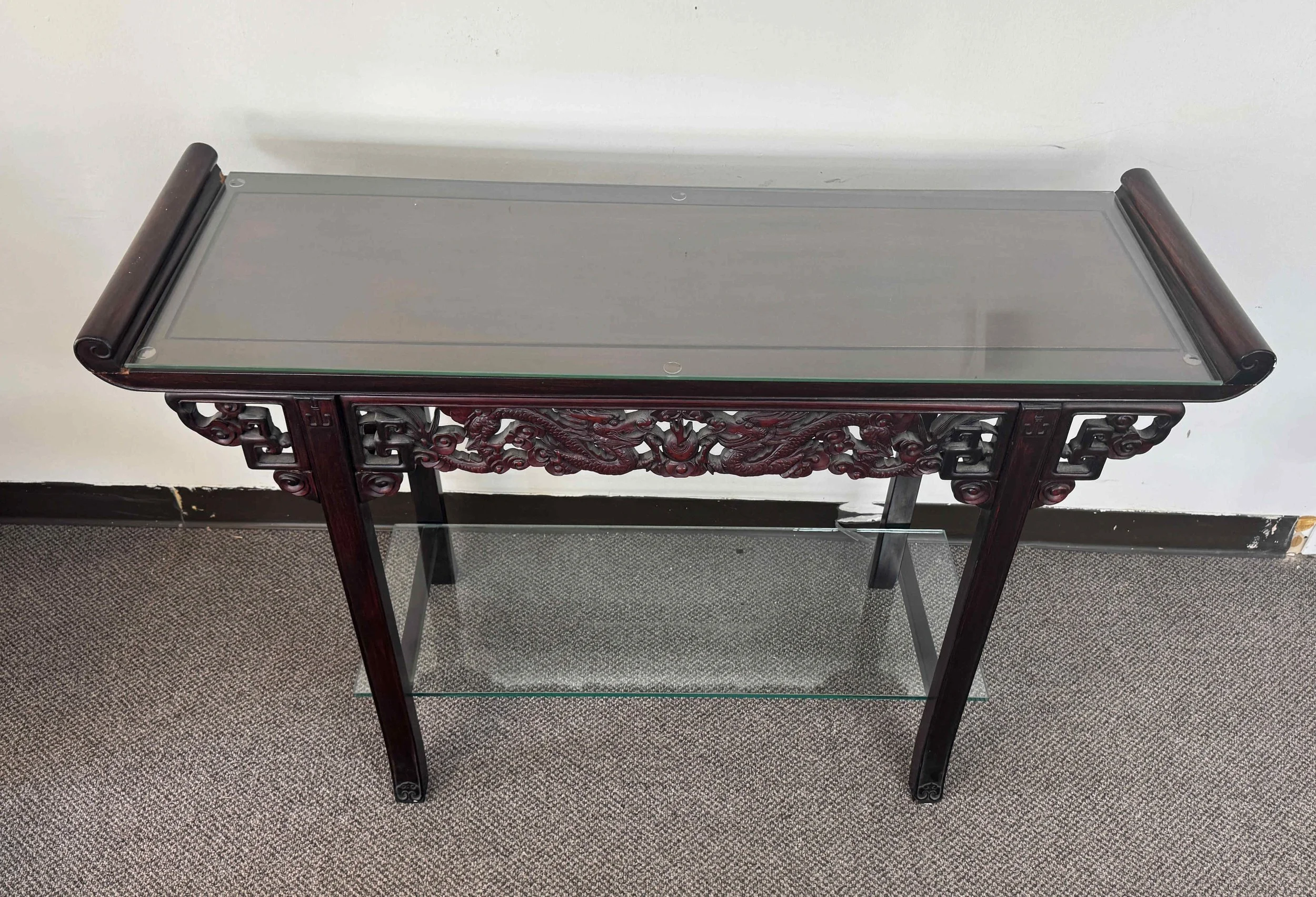 vintage-carved-wood-alter-table-console-with glass-shelf 07.jpg