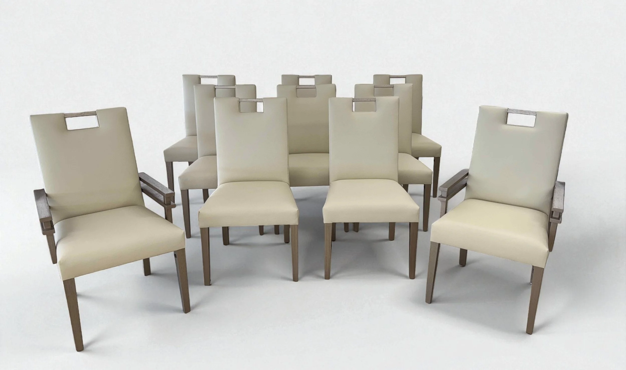 adriana-hoyos-ivory-leather-chocolate-dining-chair-champagne-finish-set-of-10 00 studio.jpg