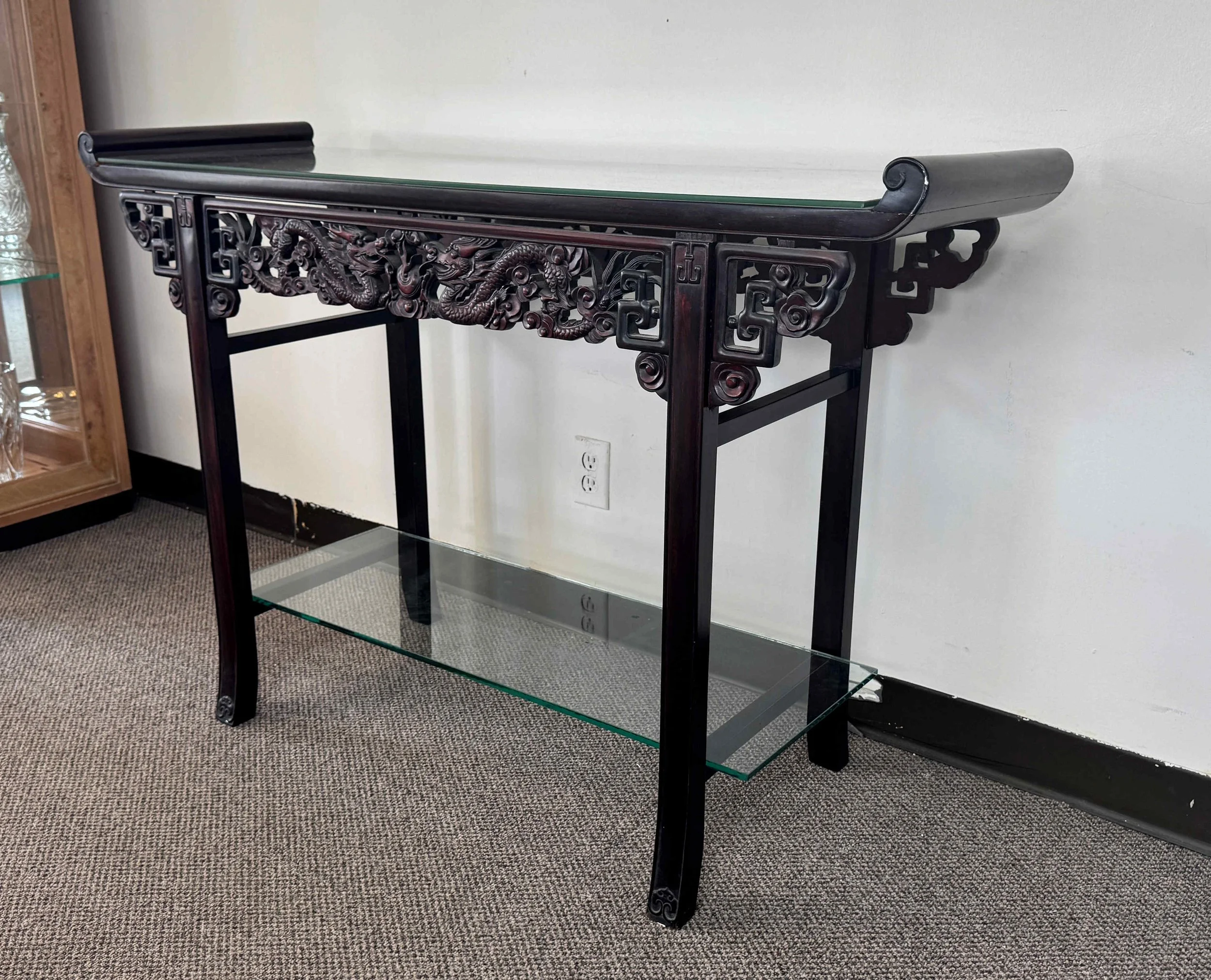vintage-carved-wood-alter-table-console-with glass-shelf 02.jpg