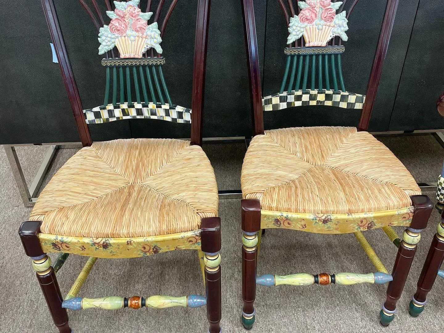 mackenzie-childs-dark-flower-basket-dining-side-arm-chairs-set-of-4 a02.jpg