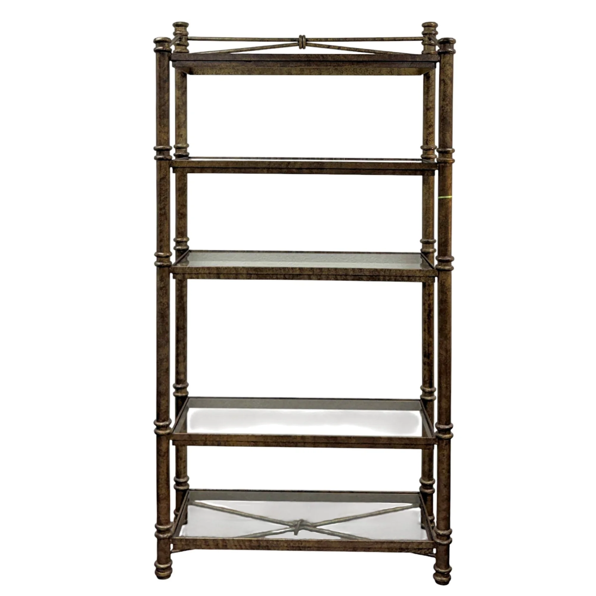 Aged Iron 5-Tier Etagere or Bookcase