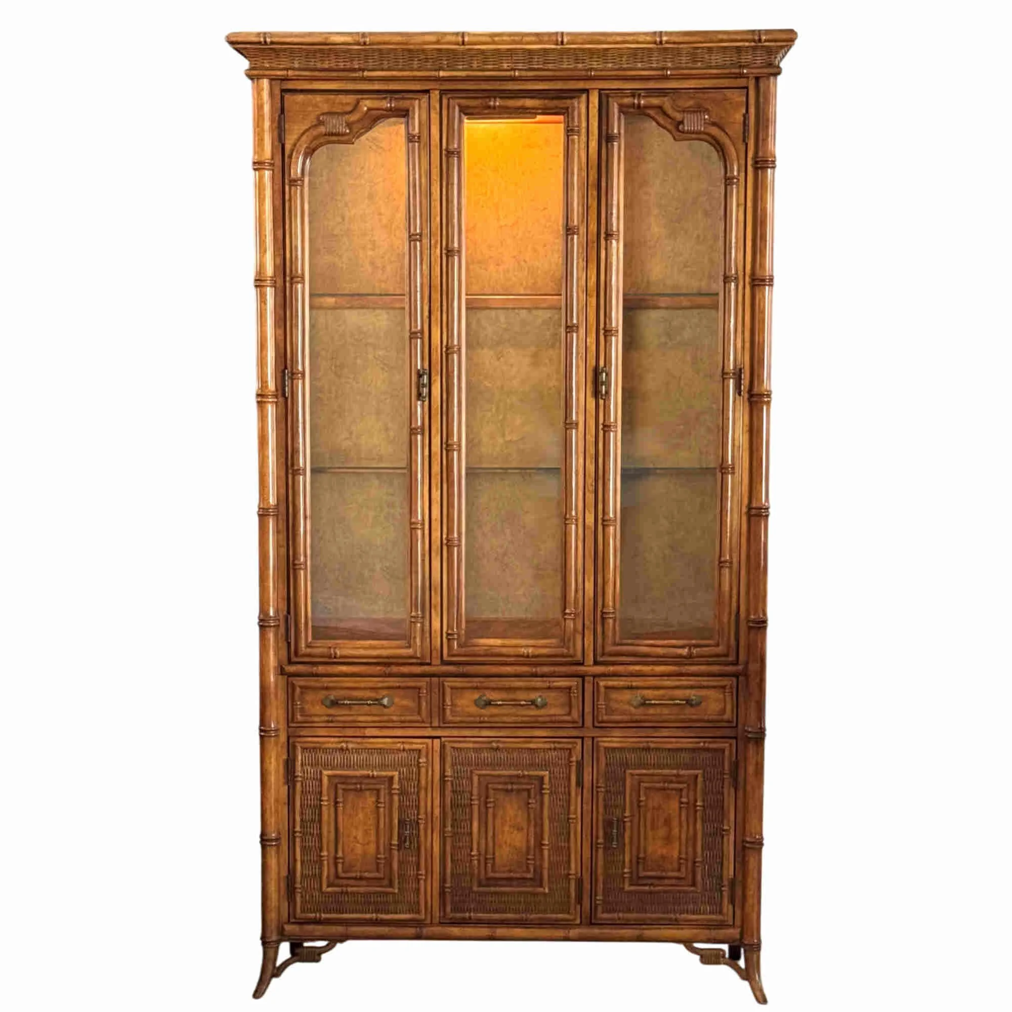 vintage-standley-faux-bamboo-woven-rattan-fretwork-lighted-china-display-cabinet 00sp.jpg