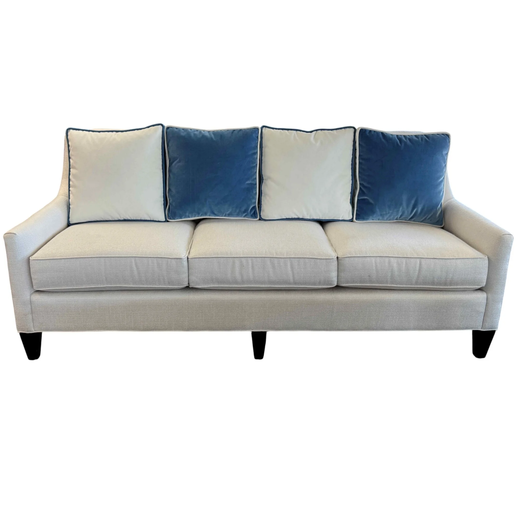 CR Laine Ivory and Blue 3-Seat Sofa (2 Available)