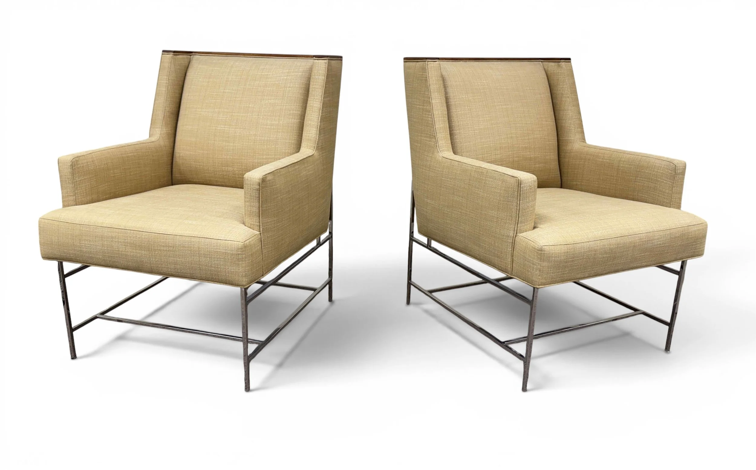 vanguard-michael-weiss-mid-century-modern-inspired-club-chairs-linen-wood-stainless-steel-chrome-legs 01-sh.jpg