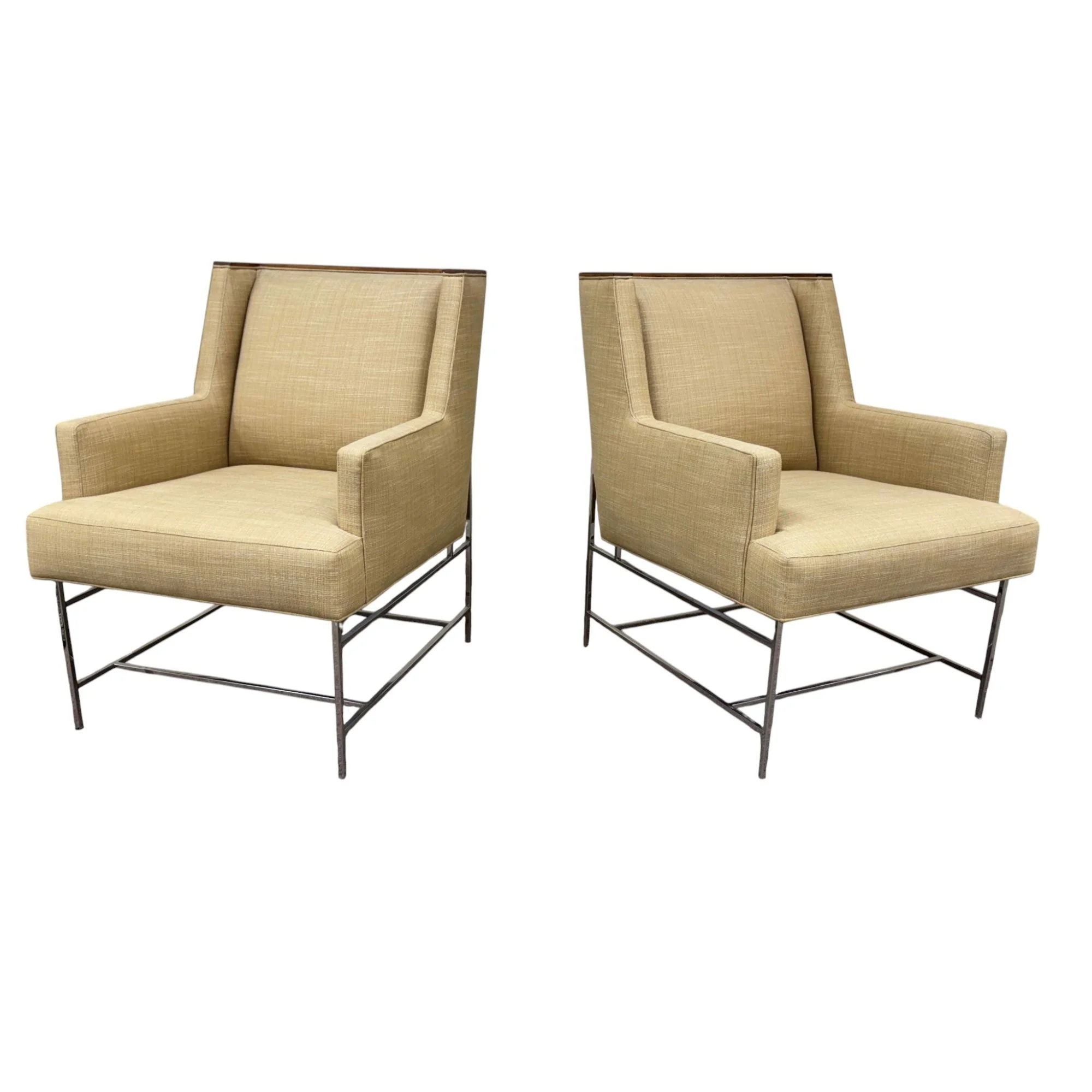 vanguard-michael-weiss-mid-century-modern-inspired-club-chairs-linen-wood-stainless-steel-chrome-legs 01sp.jpg