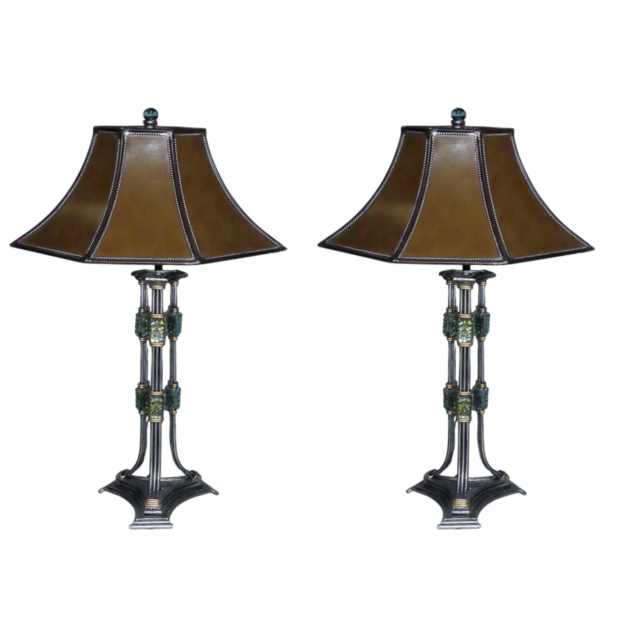art_glass_gun_metal_lamps_with_metal_shades 00spa.jpg