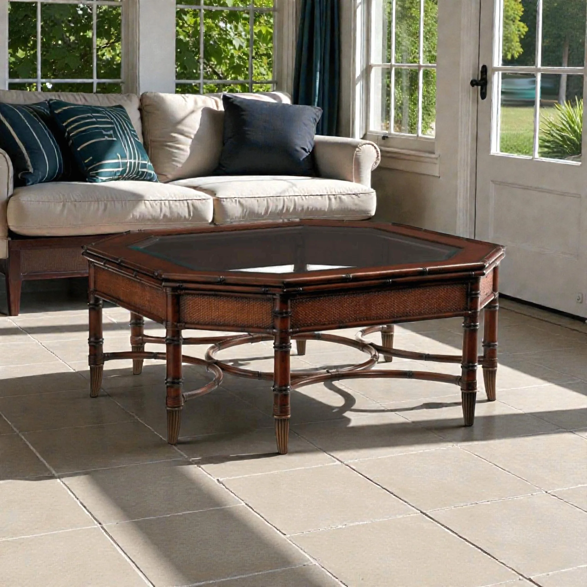 tommy-bahama-mairians-faux-bamboo-rattan-glass-octagonal-coffee-cocktail-table room01.jpg