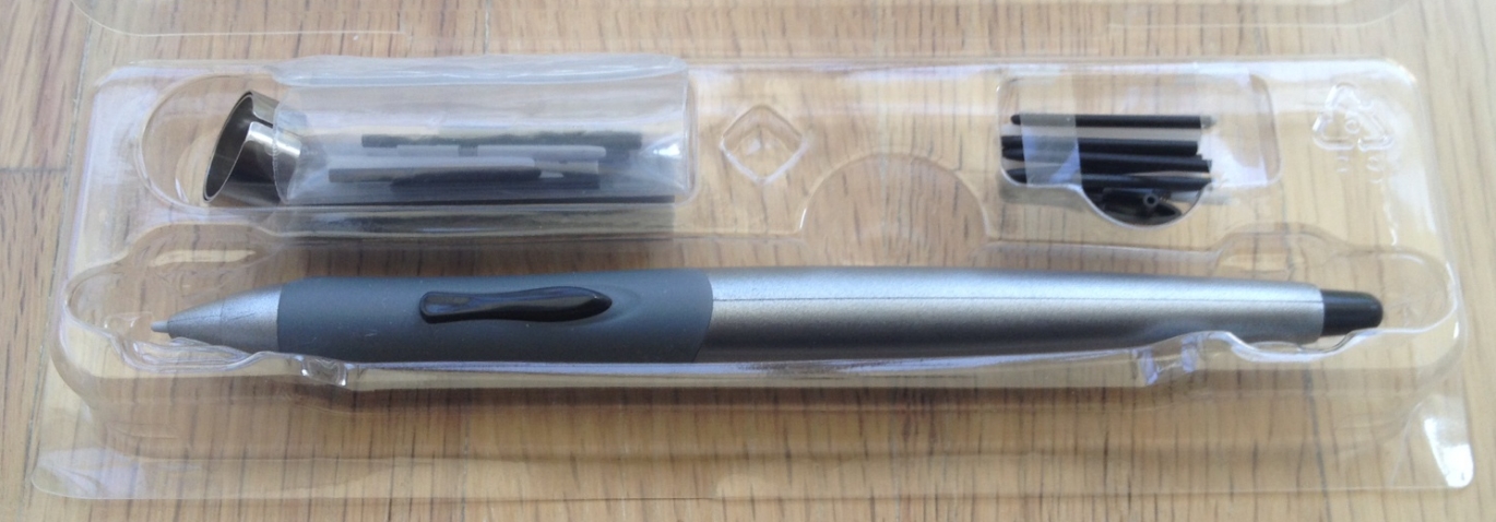 The Studio Pen package I bought used included a large assortment of replacment nibs, two extraction rings, a replacement button and a replacement grip. 