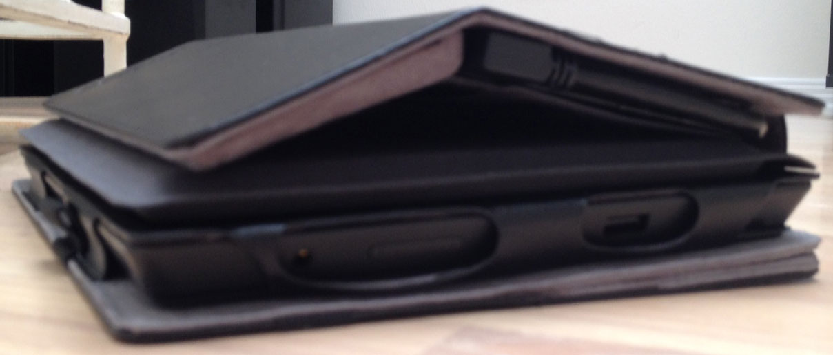 The ProKASE was designed before the release of the Microsoft Power Cover so it's no surprise that the thicker keyboard doesn't fit very well in the case. The fold in the dock cover refuses to lie flat.
