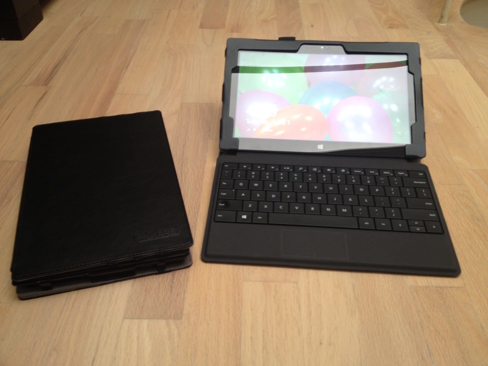 With the keyboard cover attached, the Surface Pro screen can be angled much lower than with the kickstand.