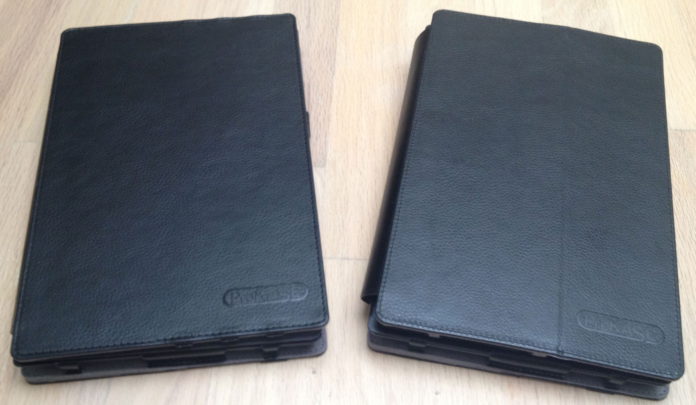 The dock cover (right) has a visible fold on the underside of the padded palm rest.
