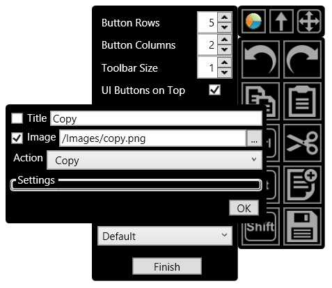 Editing the functions of the toolbar works the same way as the radial menu. Just right click and select your desired function.