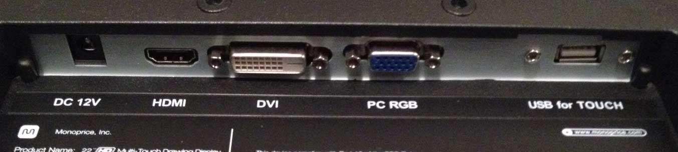 The location of the display's connectors awkwardly point downward toward the bottom of the case.