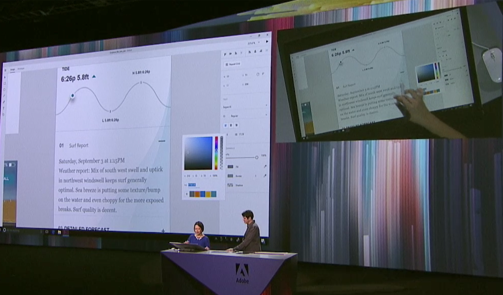 Adobe XD Windows beta was demonstrated on a Surface Studio during Wednesday's AdobeMAX keynote.