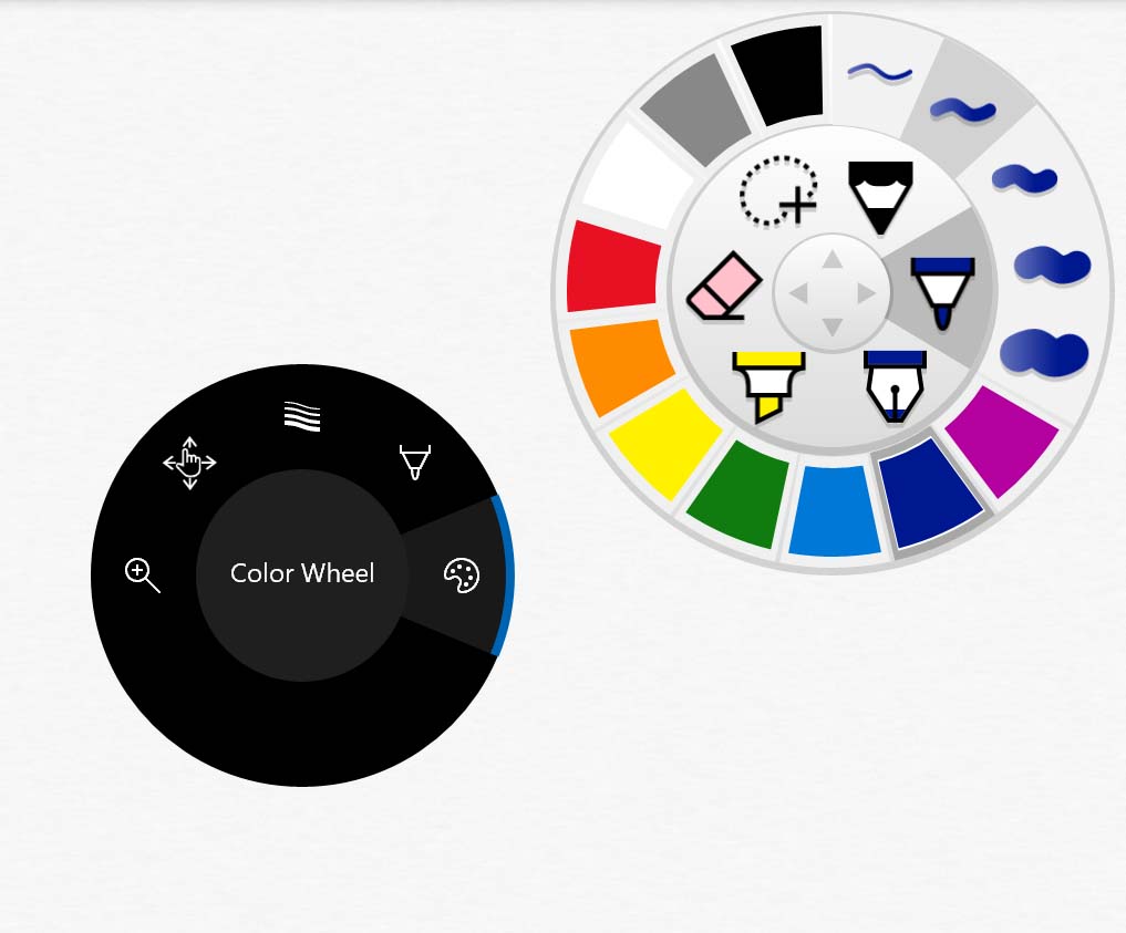 Plumbago's wheel UI is already efficient and the Dial controls are redundant.