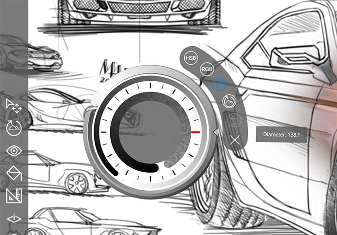 The default brush control is brush tip diameter.