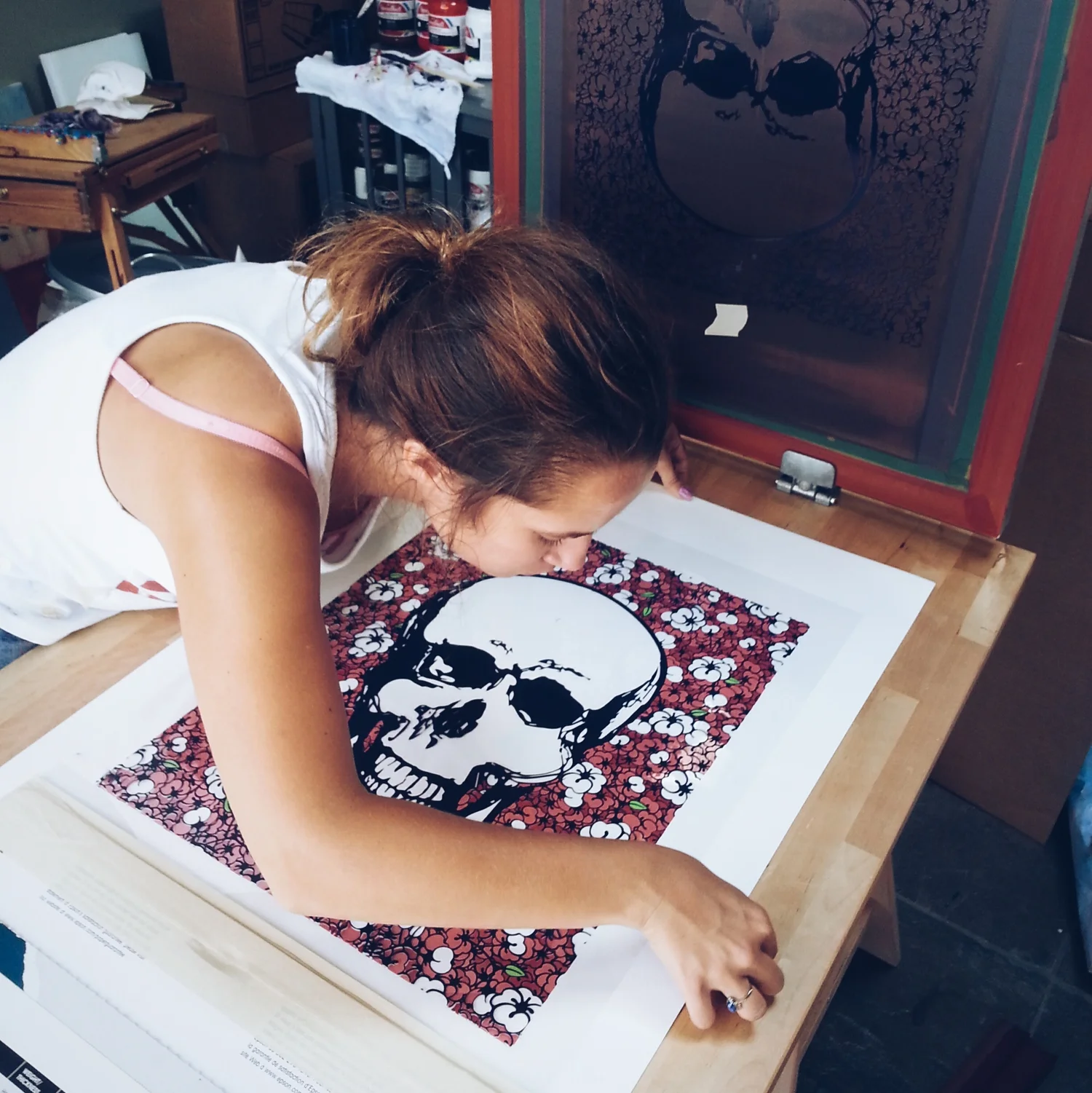 Screen Prints: Skulls + Flowers