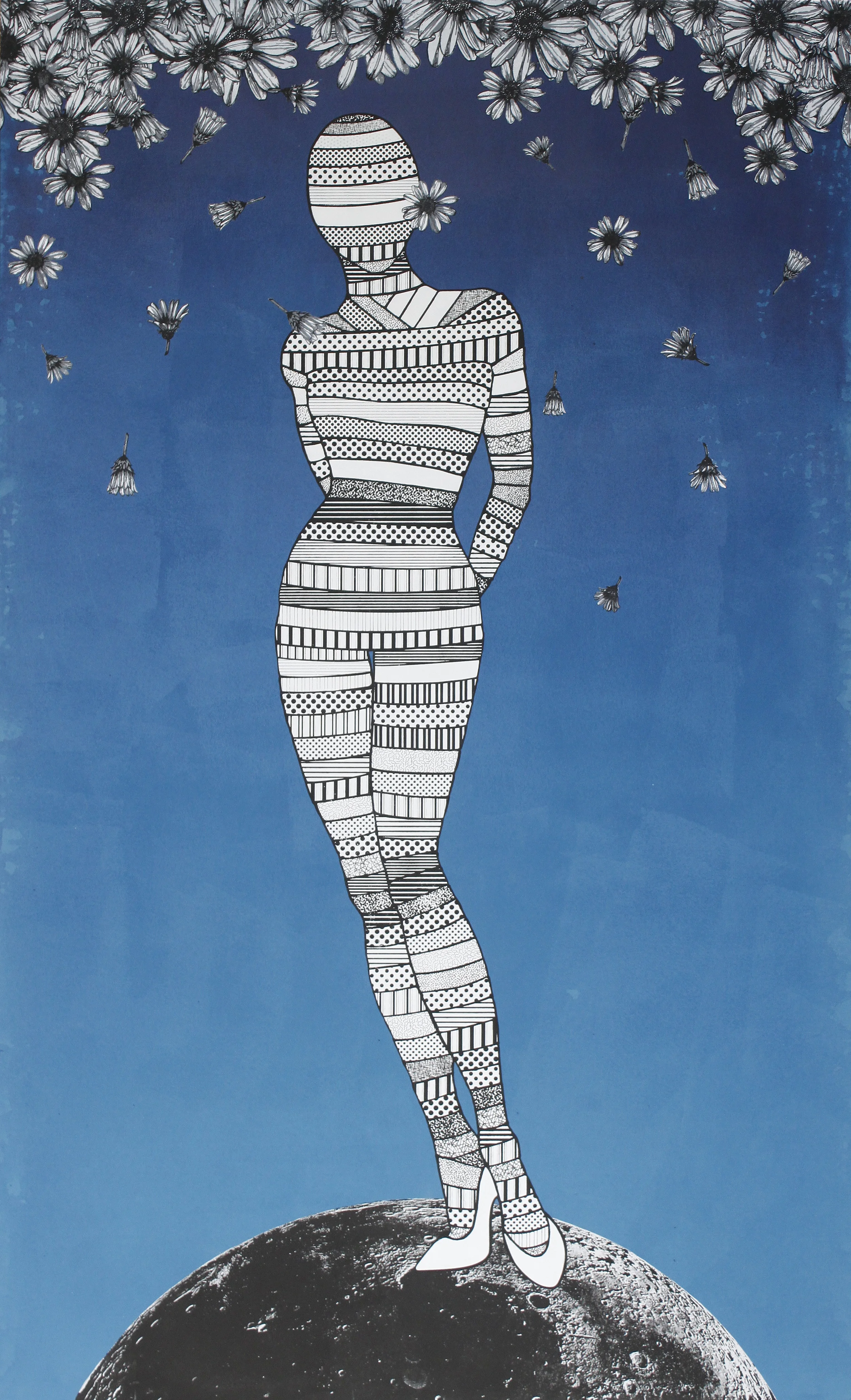 Sky Sheet Acrylic on canvas mounted on board 60 x 36 x 2 inches 2016