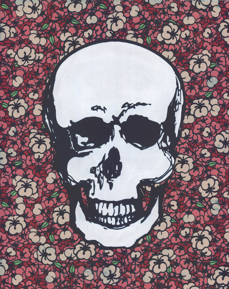 Happy in the End - Azo. 2015, Acrylic on canvas mounted on board, 20 x 16 inches.