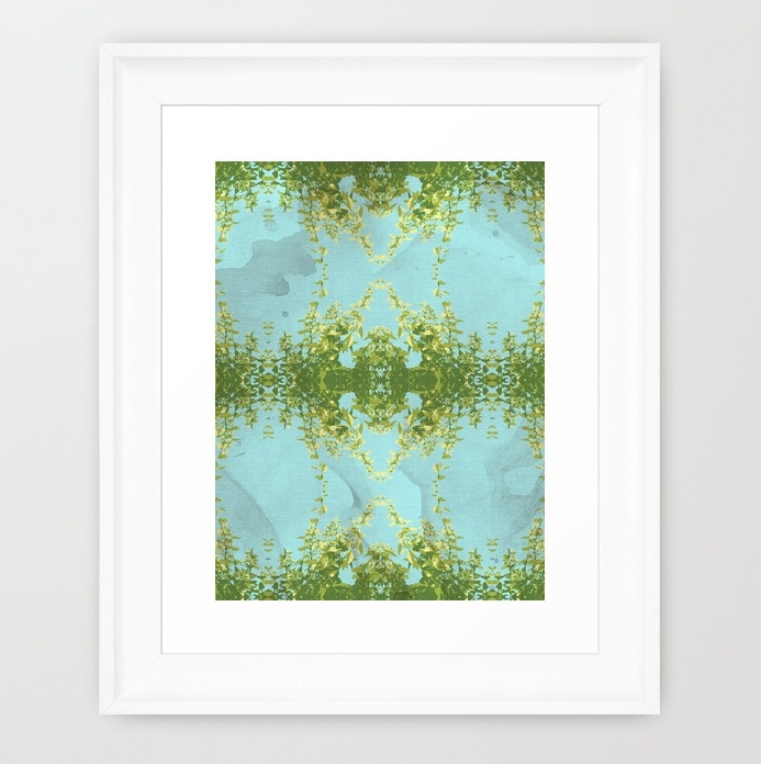 Hot Mint and Blue Sky Framed Art Print by SickSweet   Society6.png