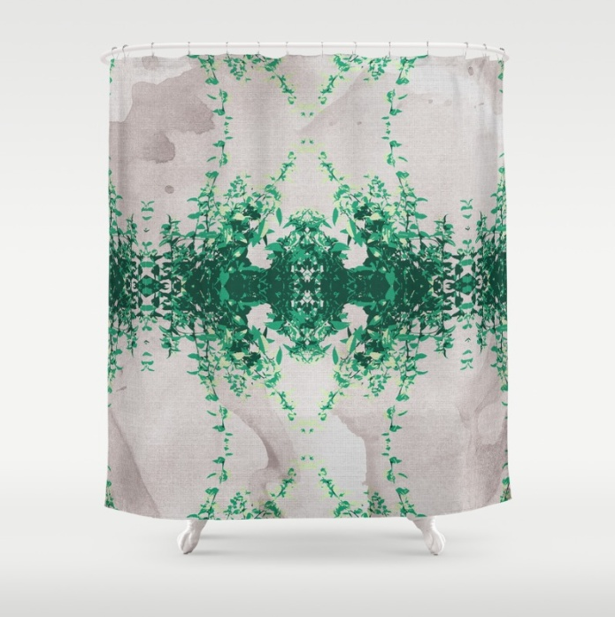 Hot Mint   Grey Water Shower Curtain by SickSweet   Society6.png