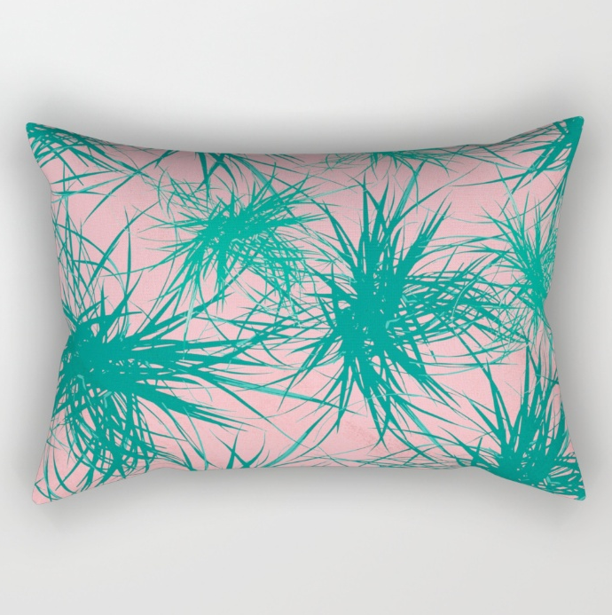 Dragon Plant Pattern  Pink Variation  Rectangular Pillow by SickSweet   Society6.png