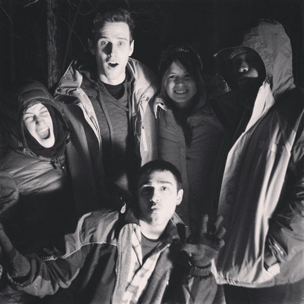 The cast goofing before rolling. Photos thanks to Emma.
