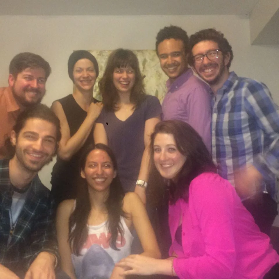 Group shot of the cast (minus 1 of our yoga instructors) with our Director, Writer, AD & DP from our pilot reading today.