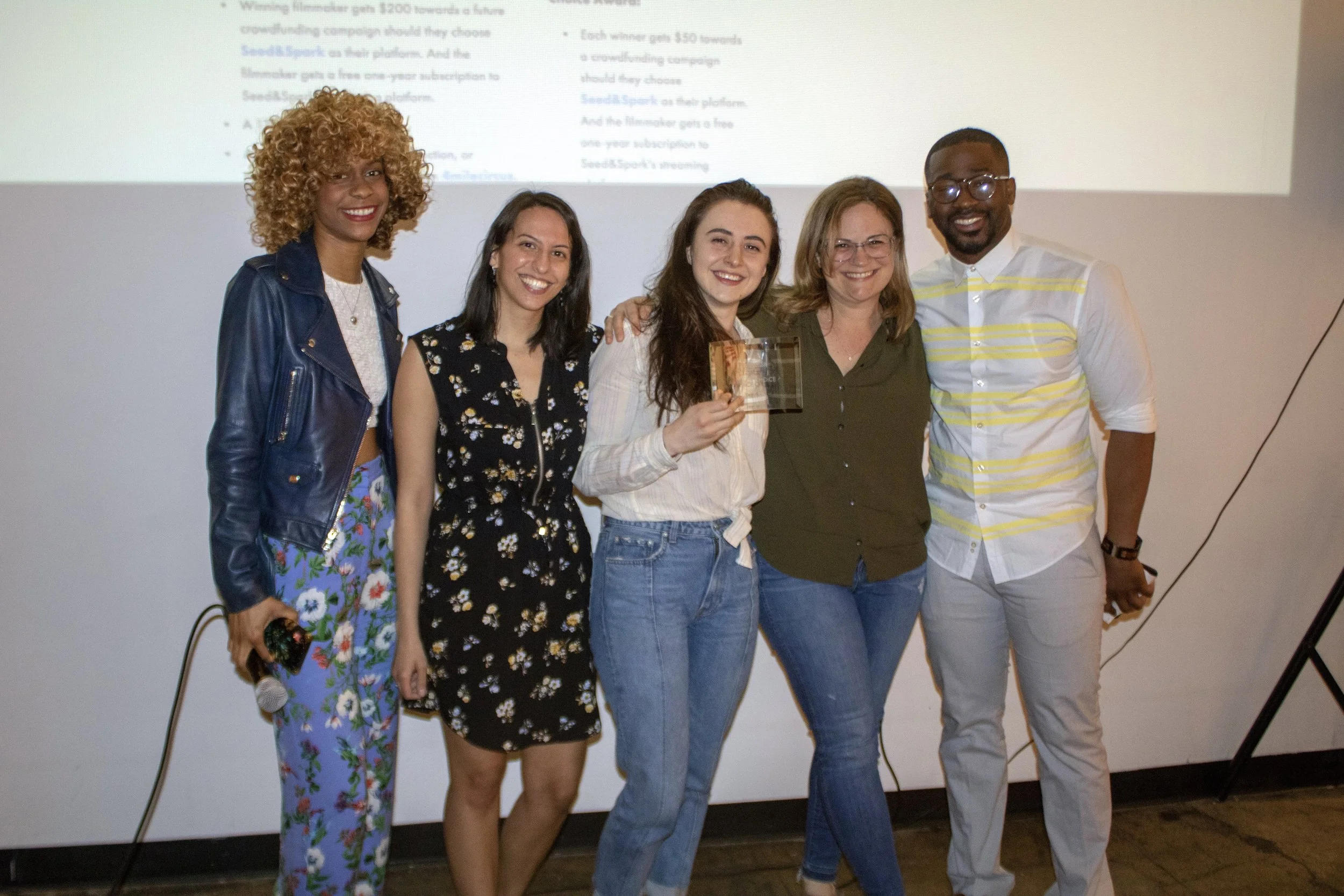 AUDIENCE CHOICE : " Adult " (Tatienne Hendricks-Tellefsen & Cynthia Silver) - Wins $50 towards a Seed&Spark campaign, a free one-year subscription to Seed&Spark’s streaming platform, and script coverage from the CongestedCat team of one future short screenplay.