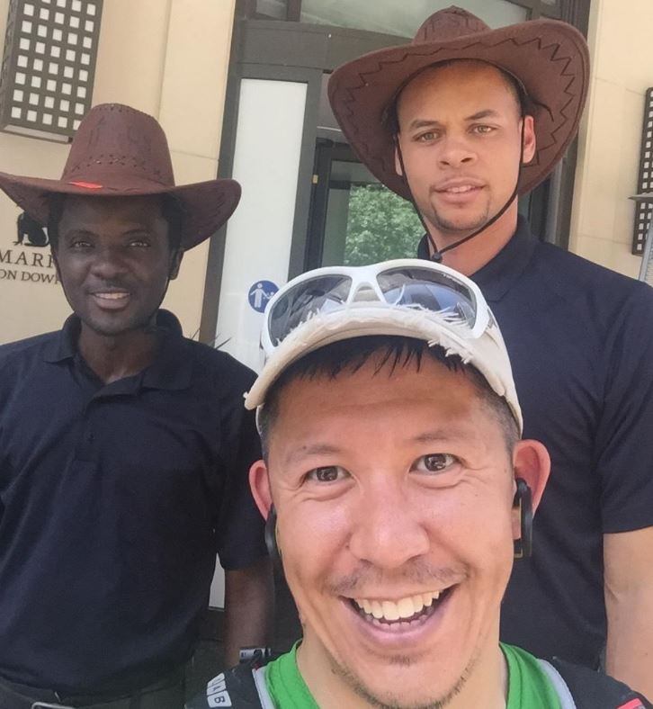 Is that Steph Curry wearing a cowboy hat?