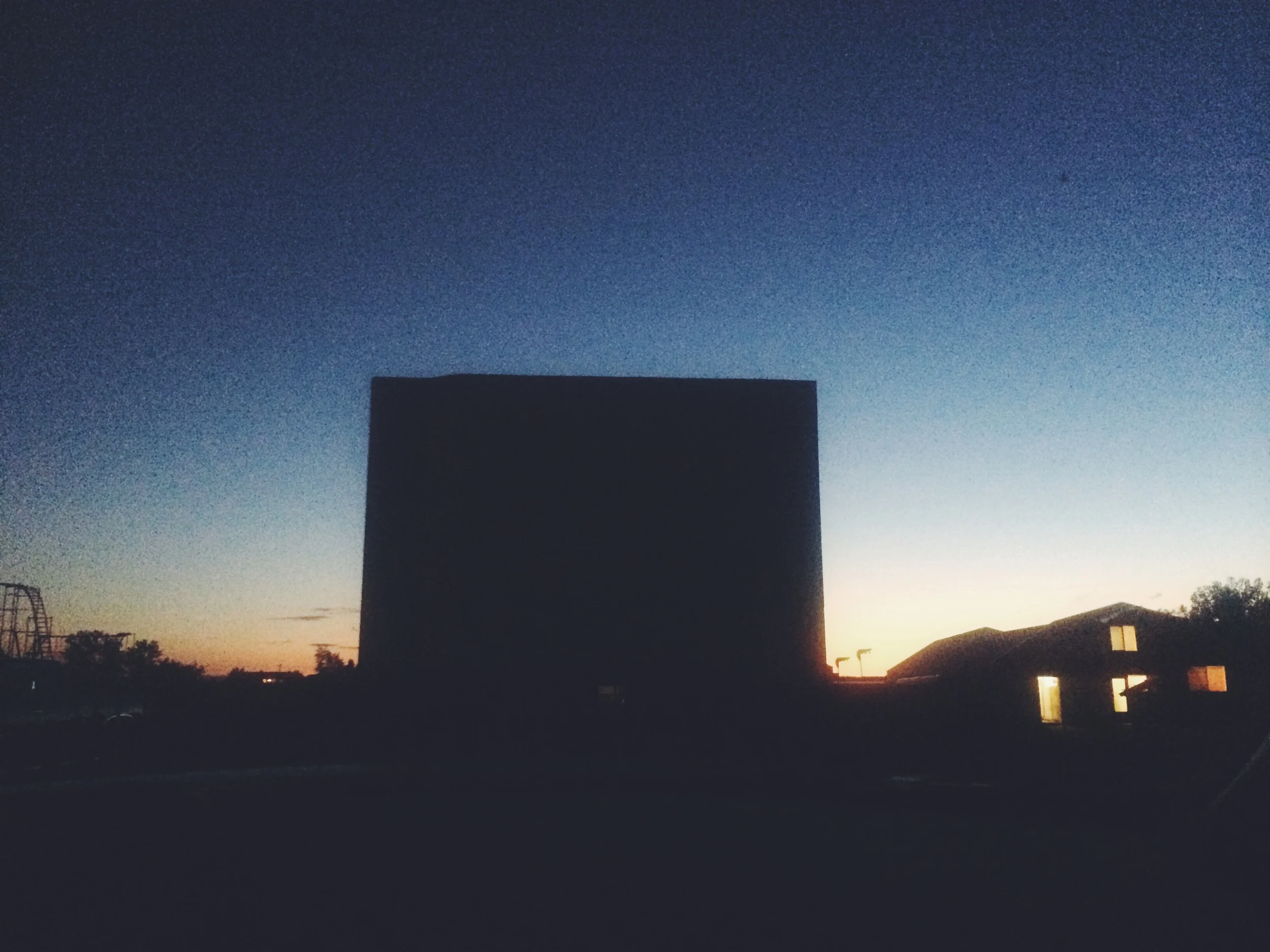 Our drive in movie experience in where we let the rental car battery die out because we didn't know how to turn off the darn dash lights! We were 1 of 3 cars there that night. Scary. Thanks for the jump Laurel Amusement Park Drive-In. 