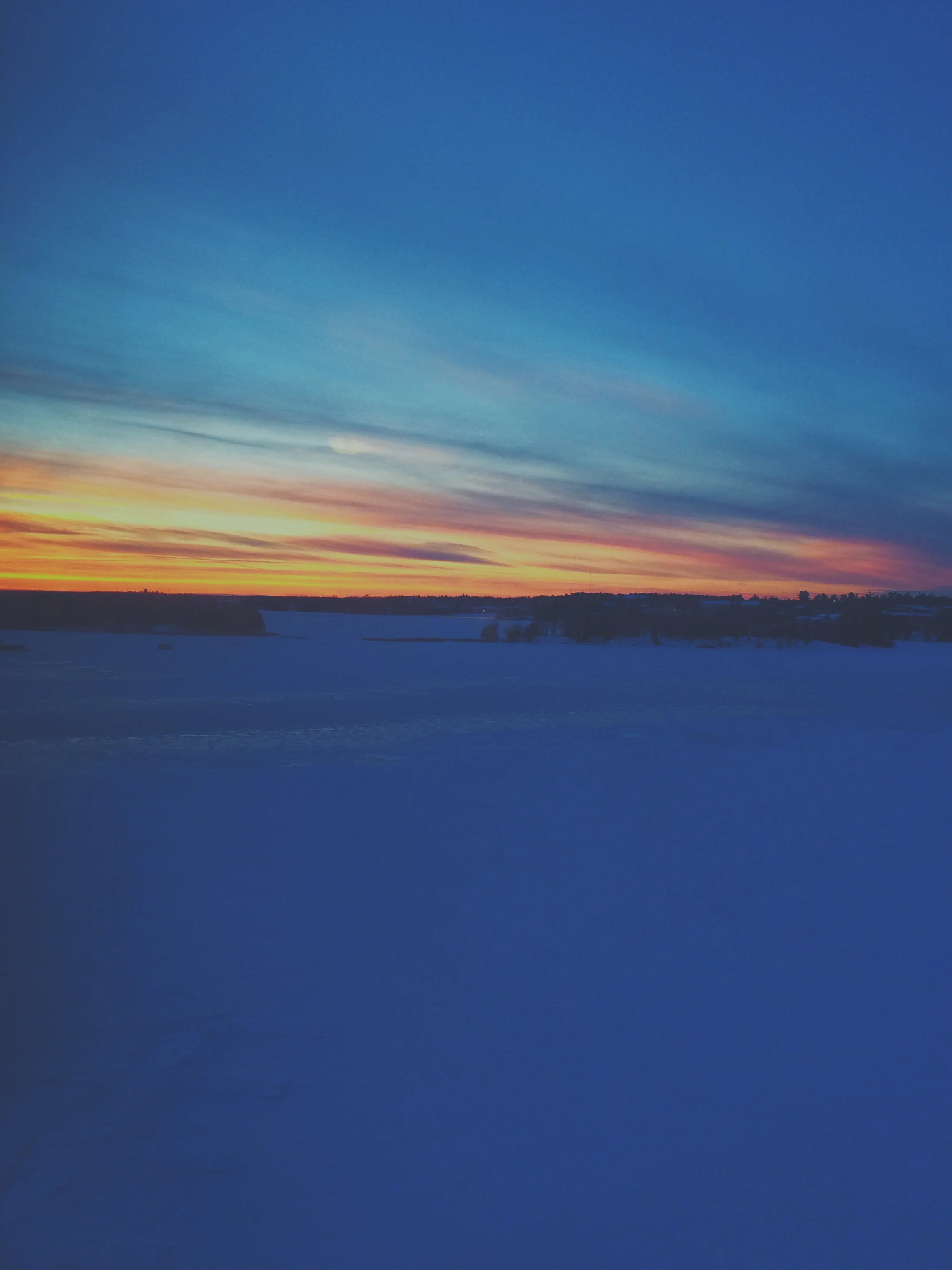Overlooking Lake of The Woods at sundown.