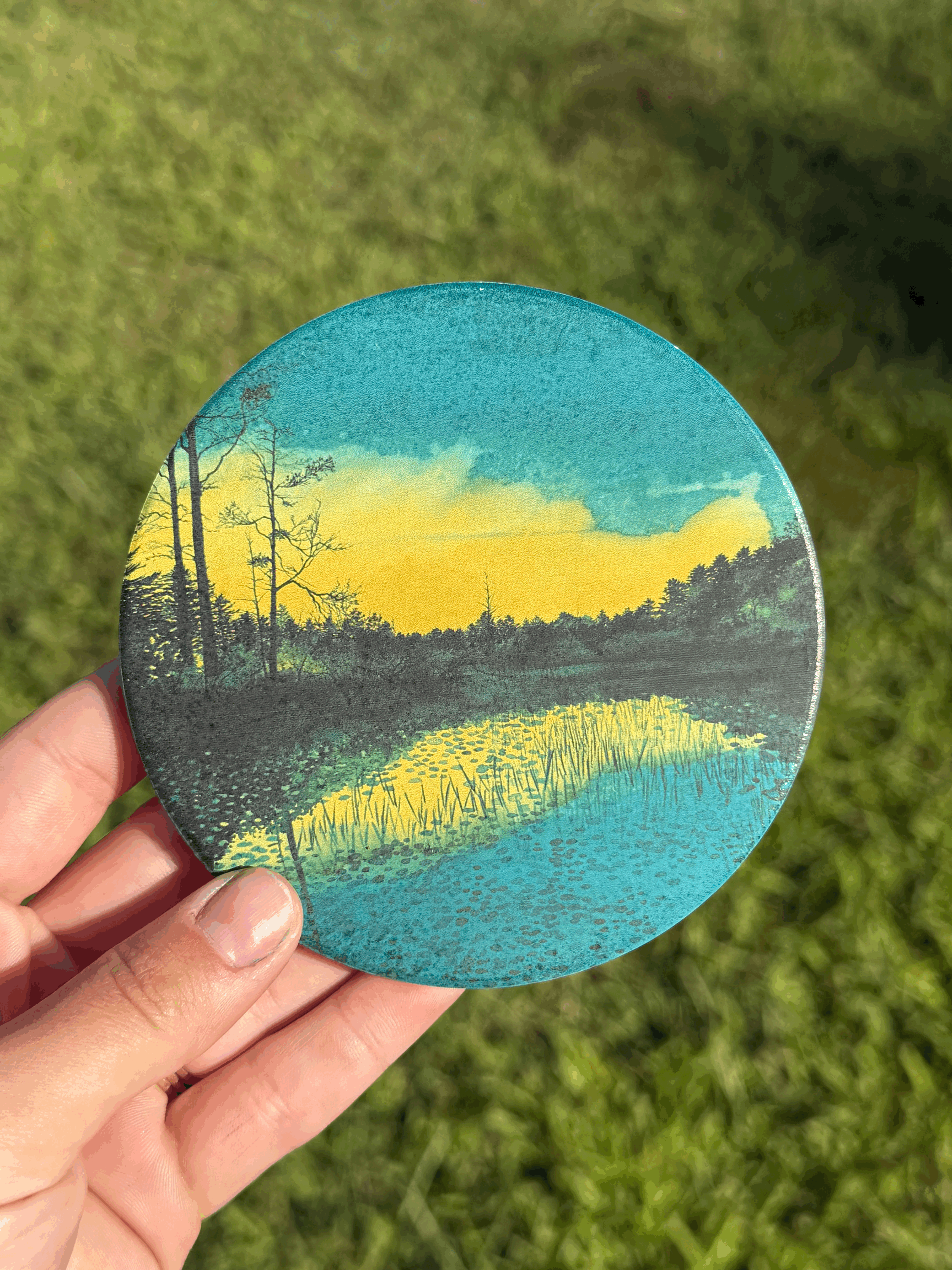 “The Dimming” Round Coaster