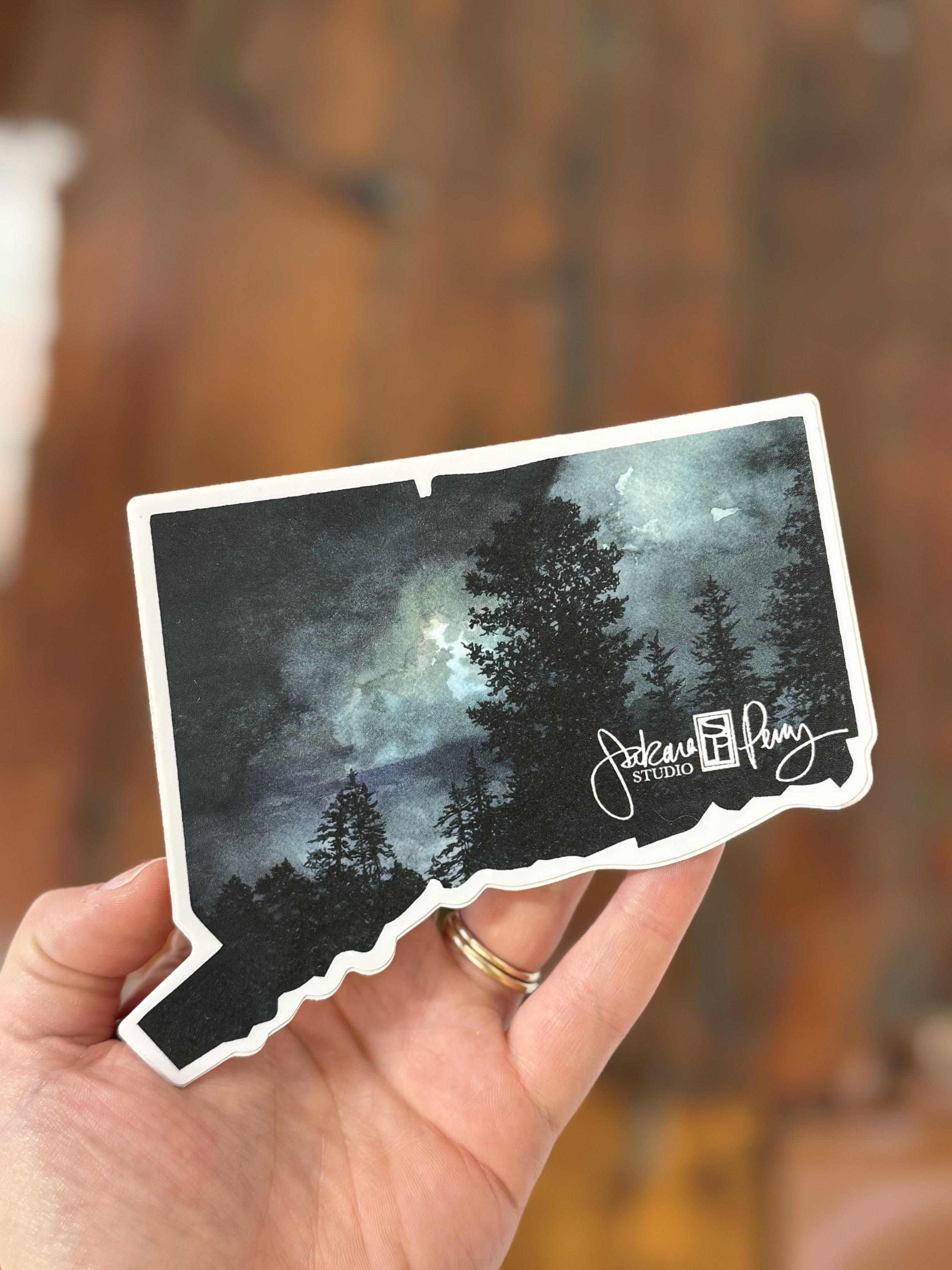 Connecticut Moon Sticker