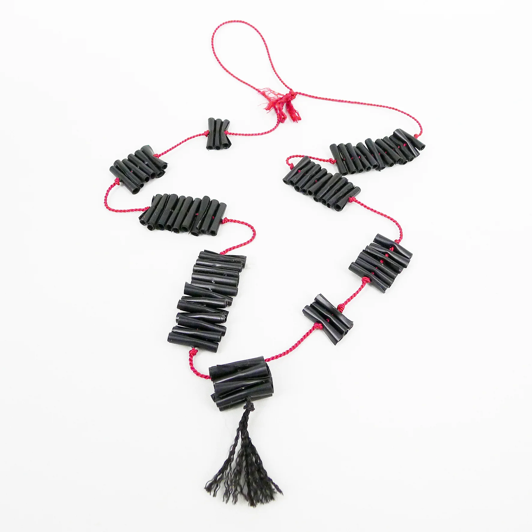 Chenier Necklace, PVC, silk cord