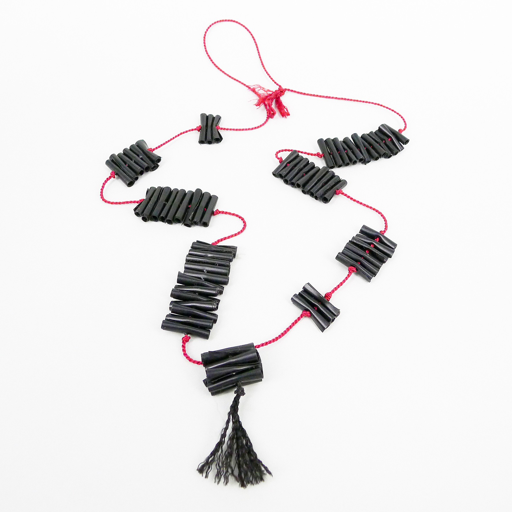 Chenier Necklace, PVC, silk cord