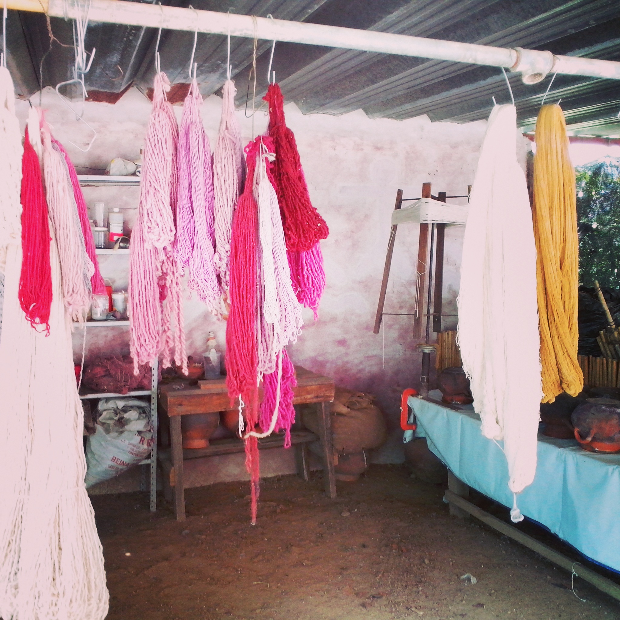 cochineal dyed yarn