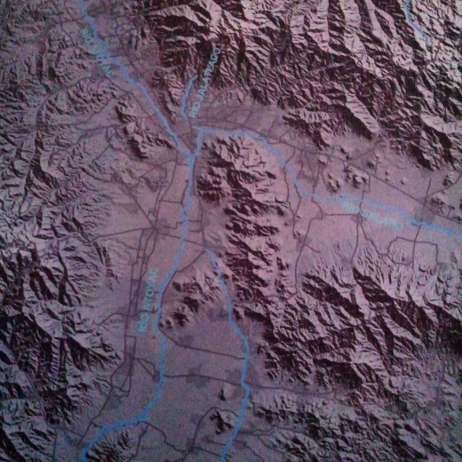 Topographical Map showing valley of Oaxaca