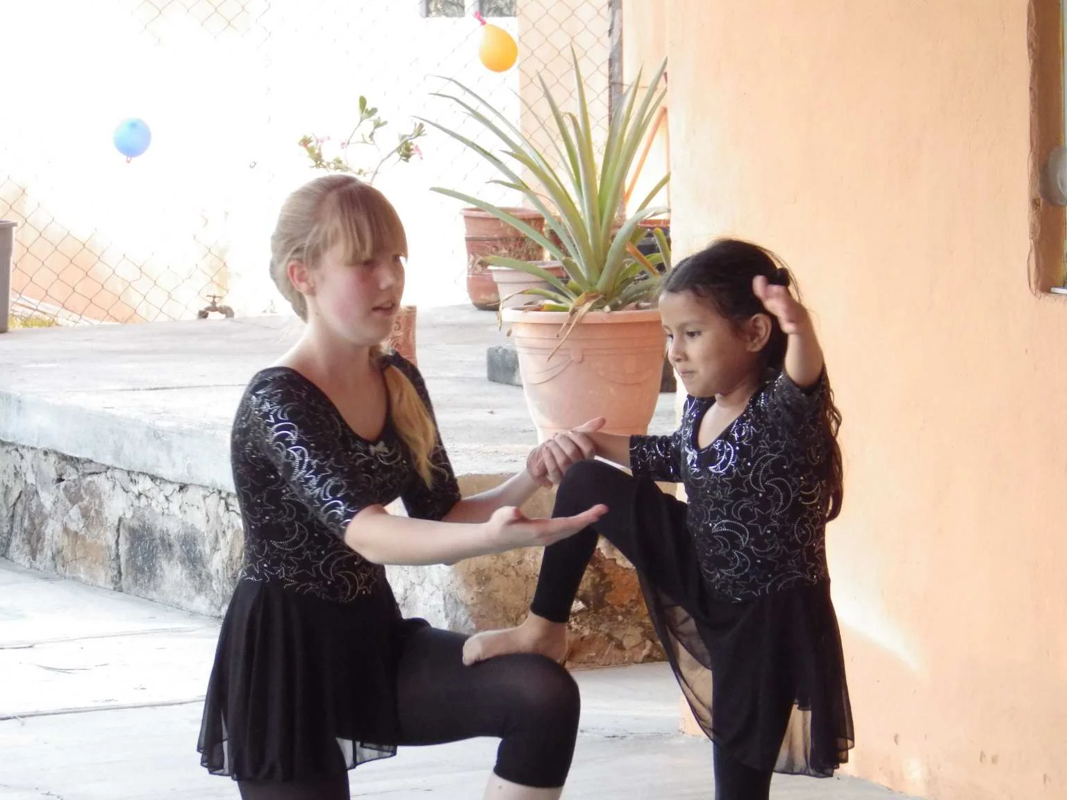 Emily and Katia wowed everyone with a gymnastics routine.