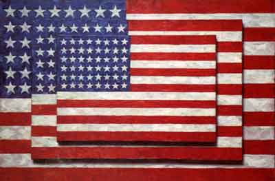 Three Flags , by Jasper Johns, 1958